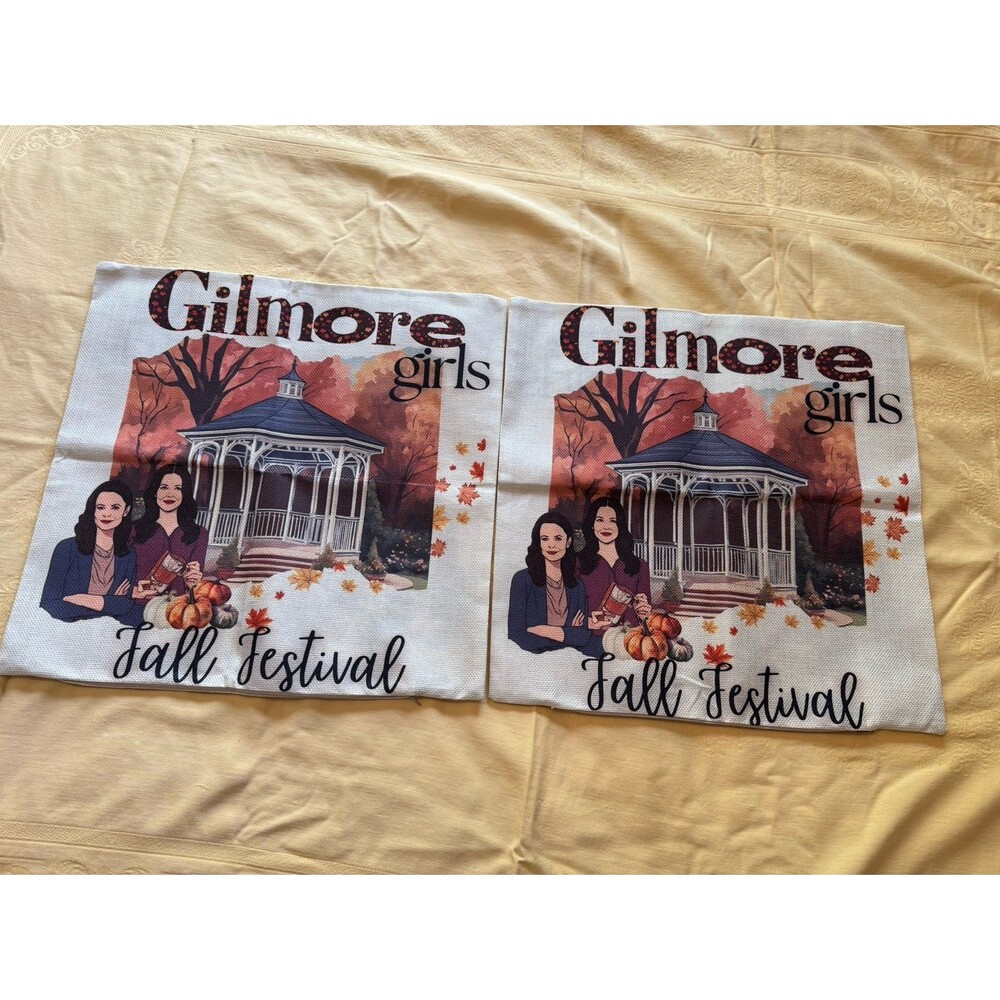 GILMORE GIRLS FALL FESTIVAL SET OF 2 PILLOW COVERS new